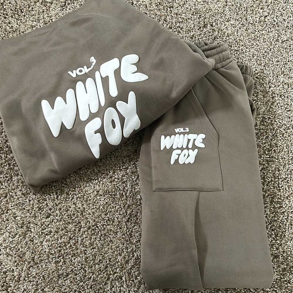 White Fox Brown Sweat Set